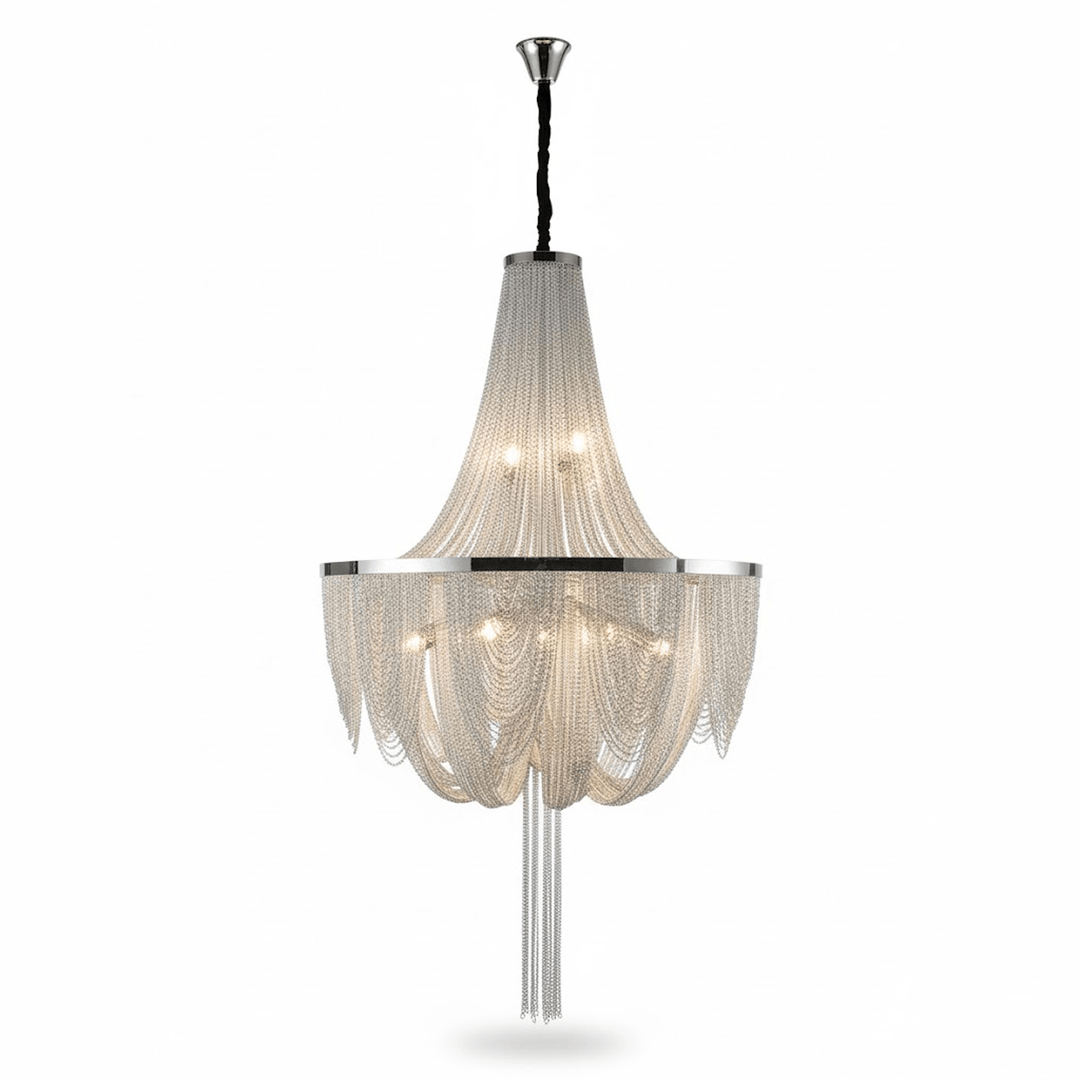 Silver Chain Tassel Chandelier - Vakkerlight