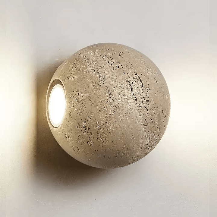 Travertine Globe Wall Sconce - Vakkerlight