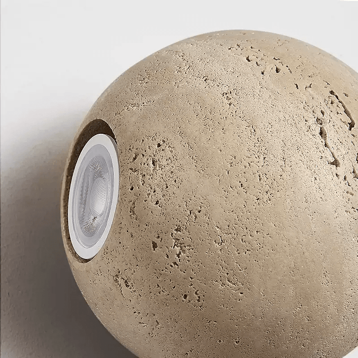 Travertine Globe Wall Sconce - Vakkerlight