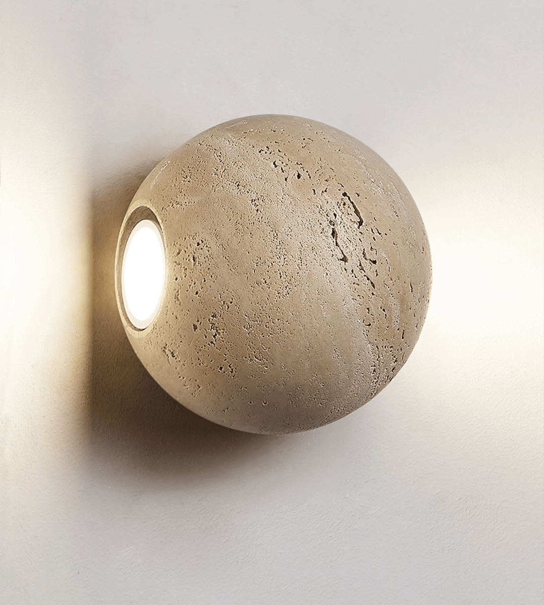 Travertine Globe Wall Sconce - Vakkerlight