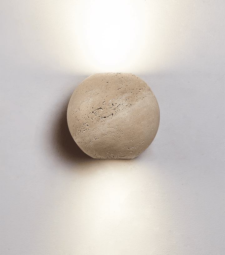 Travertine Globe Wall Sconce - Vakkerlight