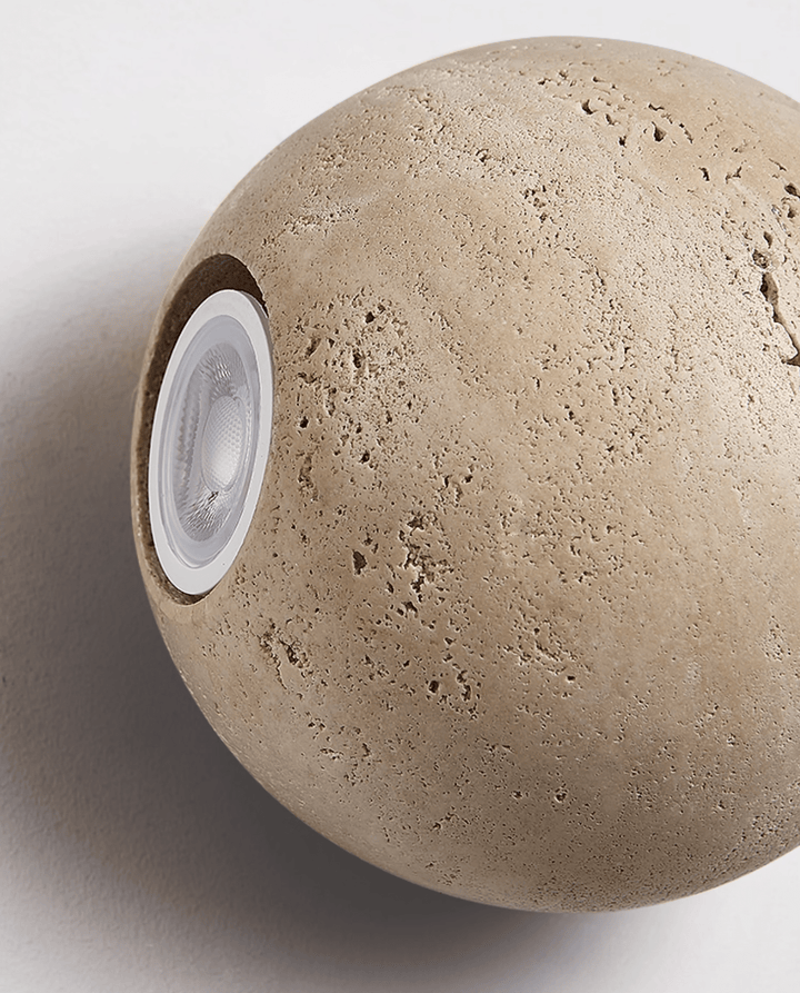 Travertine Globe Wall Sconce - Vakkerlight