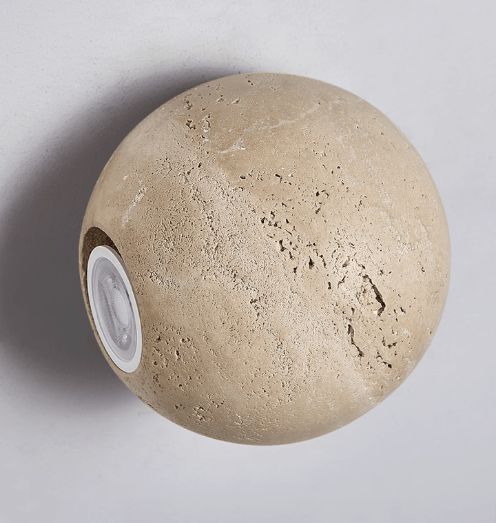 Travertine Globe Wall Sconce - Vakkerlight