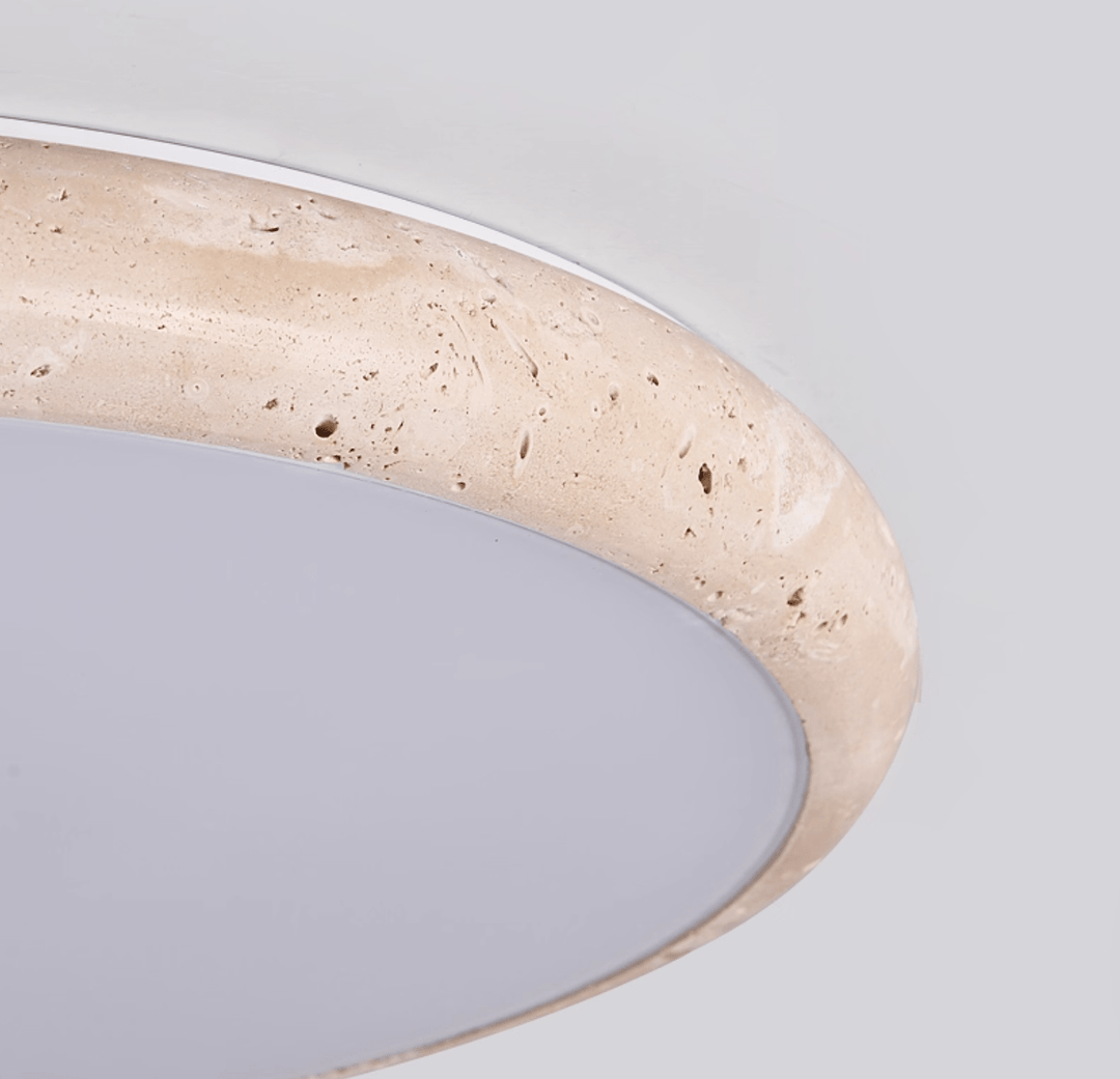 Textured Travertine Disk Ceiling Light - Vakkerlight