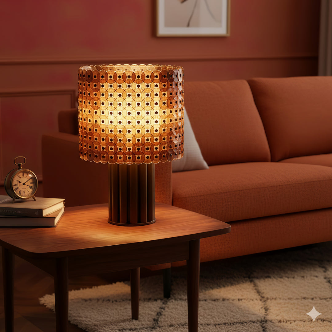 Mica Disc Lattice Table Lamp - Vakkerlight