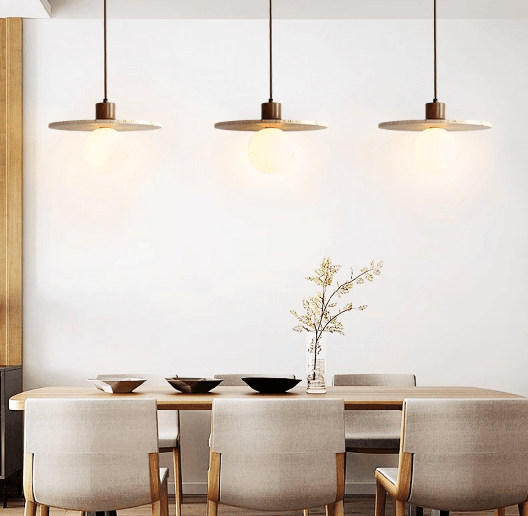 Travertine Disk Globe Pendant Light - Vakkerlight