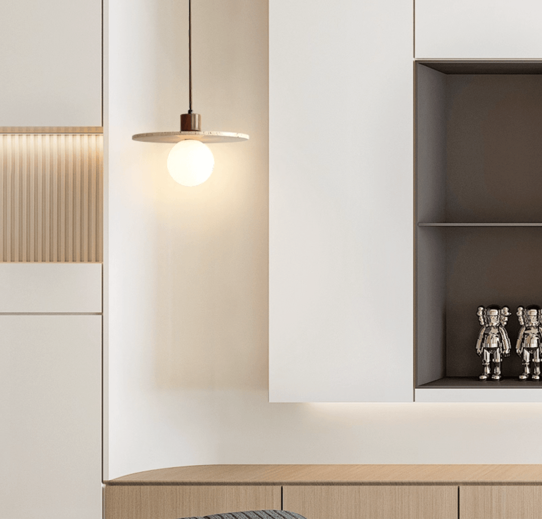 Travertine Disk Globe Pendant Light - Vakkerlight