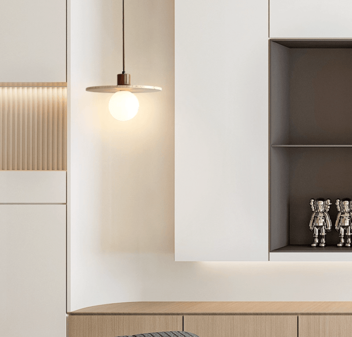 Travertine Disk Globe Pendant Light - Vakkerlight