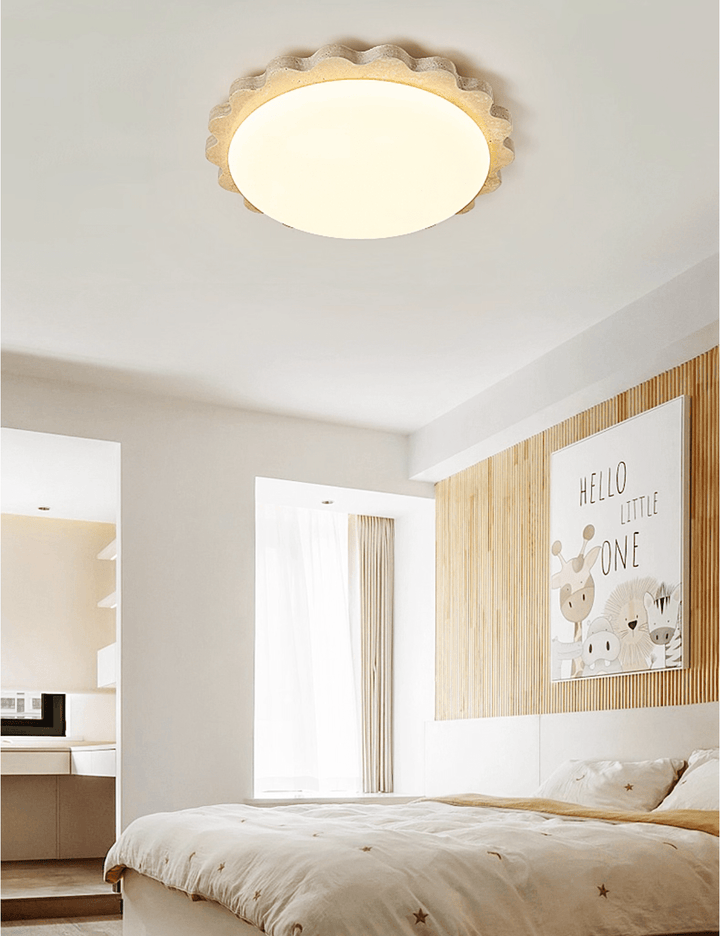 Travertine Scallop Edge Ceiling Light - Vakkerlight
