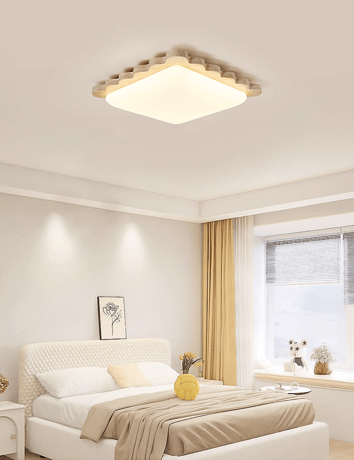 Travertine Scallop Edge Ceiling Light - Vakkerlight