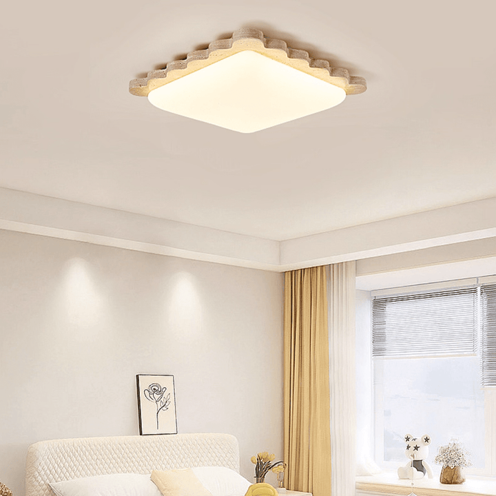 Travertine Scallop Edge Ceiling Light - Vakkerlight