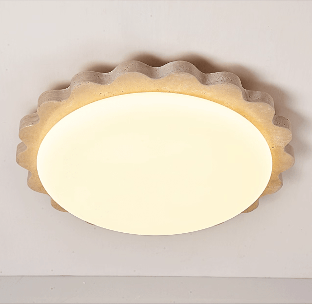 Travertine Scallop Edge Ceiling Light - Vakkerlight