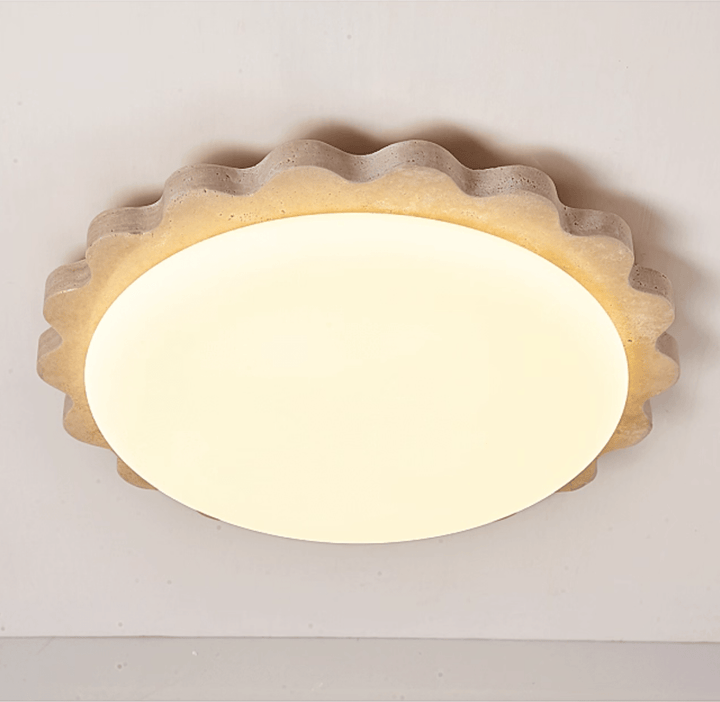Travertine Scallop Edge Ceiling Light - Vakkerlight