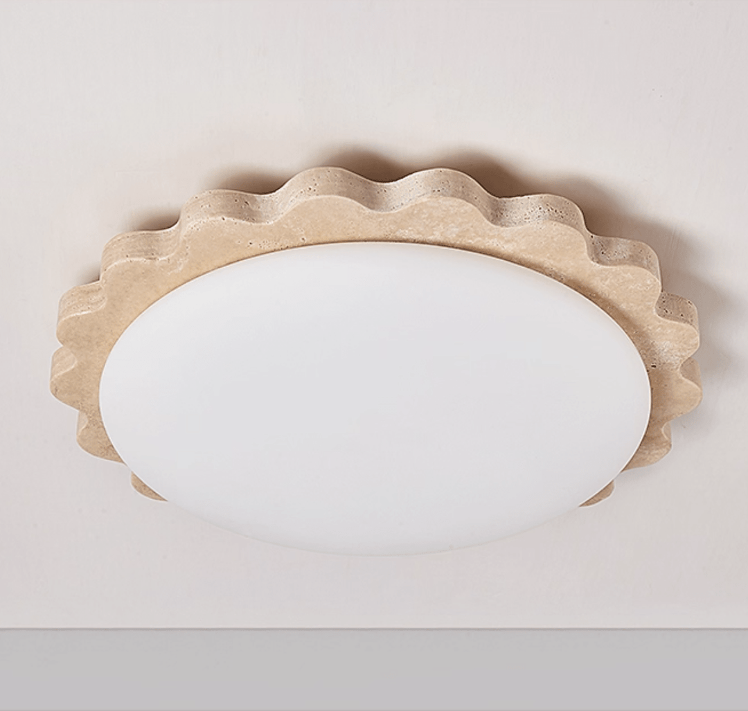 Travertine Scallop Edge Ceiling Light - Vakkerlight