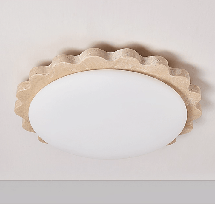 Travertine Scallop Edge Ceiling Light - Vakkerlight