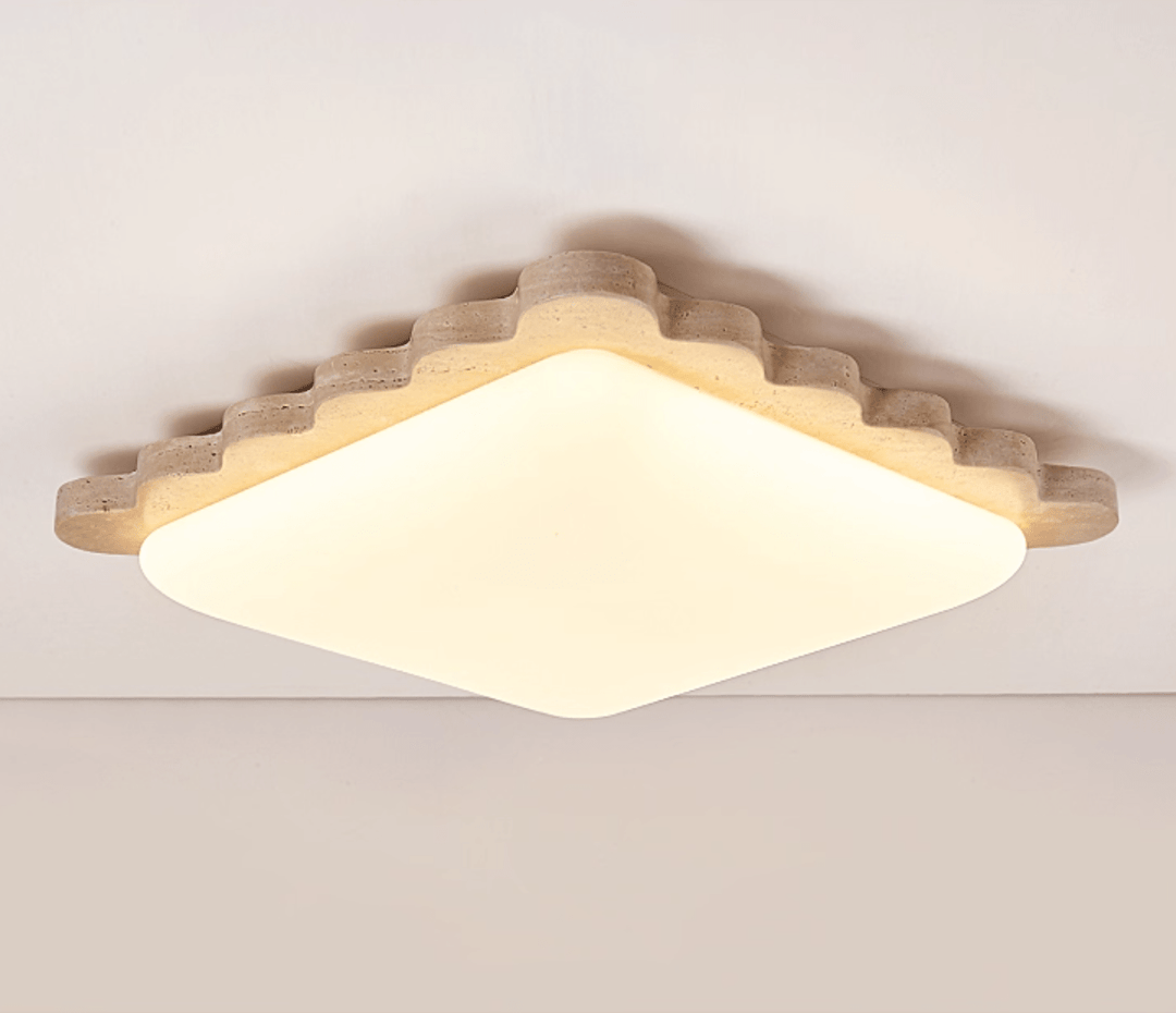 Travertine Scallop Edge Ceiling Light - Vakkerlight
