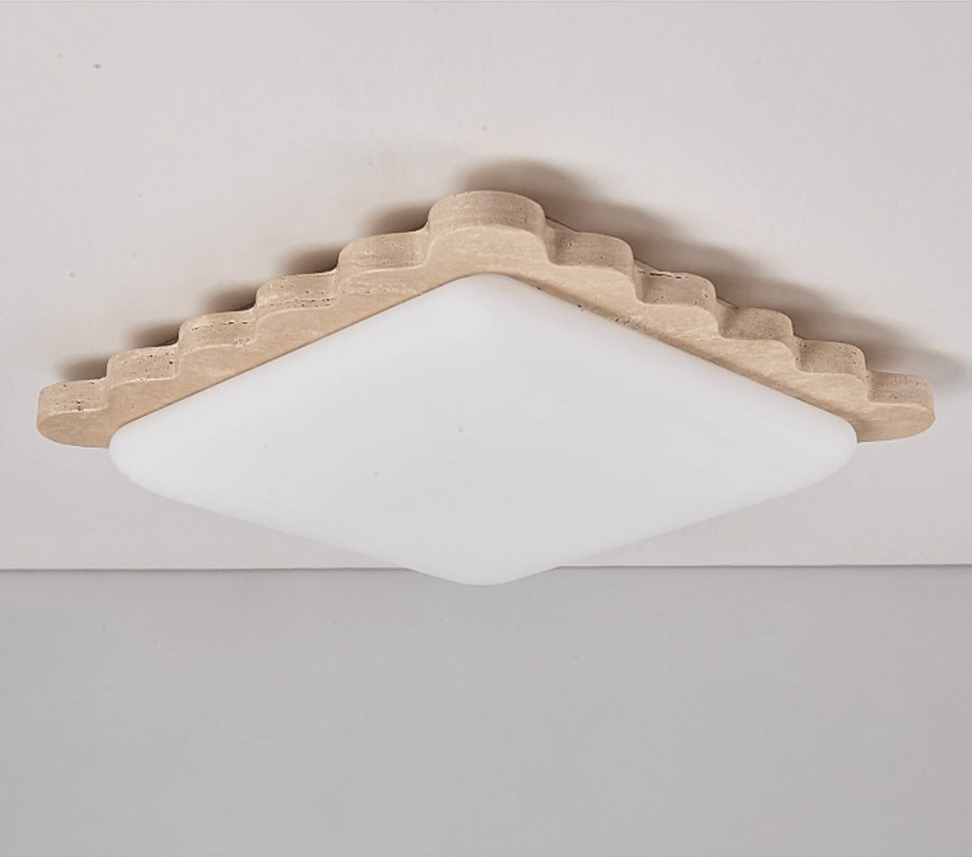 Travertine Scallop Edge Ceiling Light - Vakkerlight