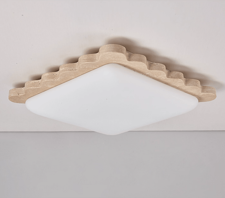 Travertine Scallop Edge Ceiling Light - Vakkerlight