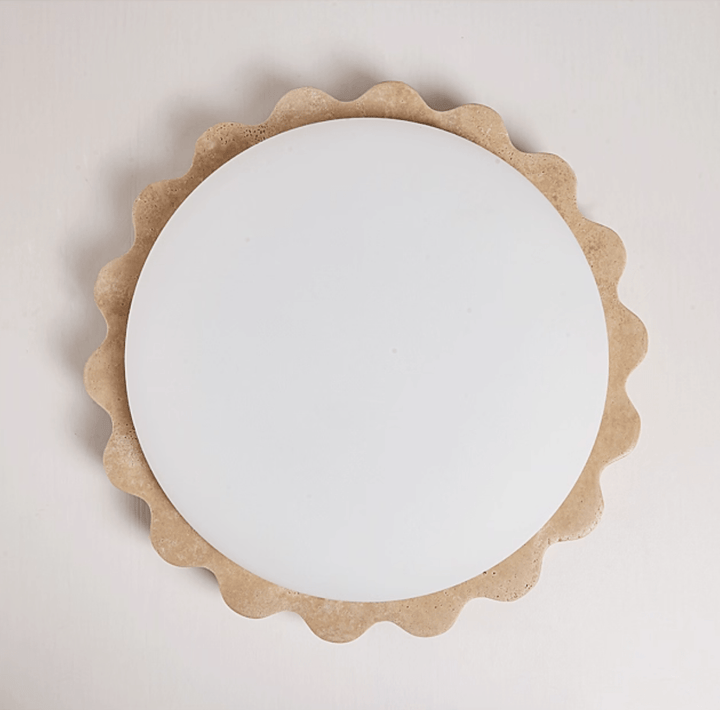 Travertine Scallop Edge Ceiling Light - Vakkerlight