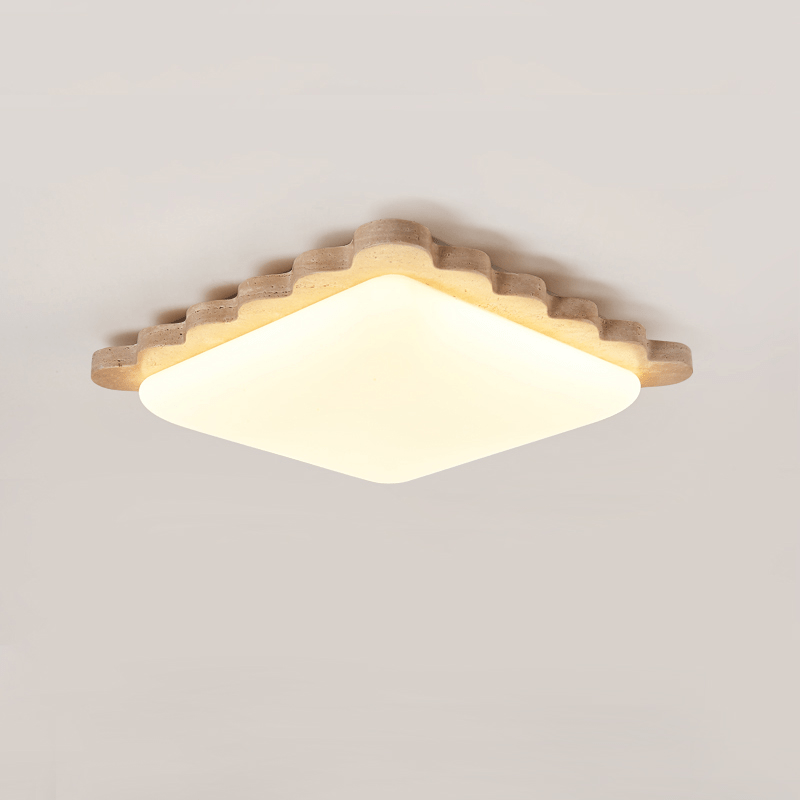 Travertine Scallop Edge Ceiling Light - Vakkerlight