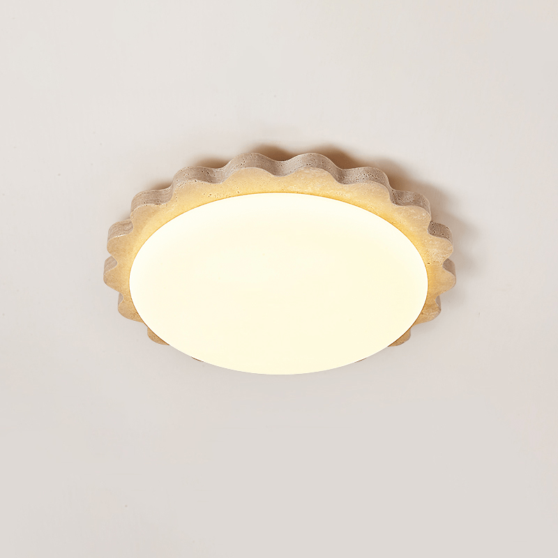 Travertine Scallop Edge Ceiling Light - Vakkerlight