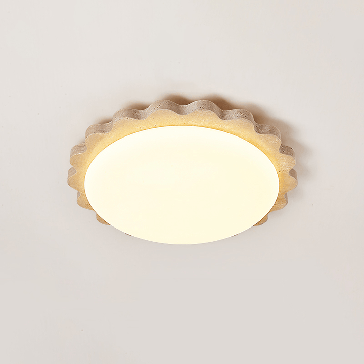 Travertine Scallop Edge Ceiling Light - Vakkerlight