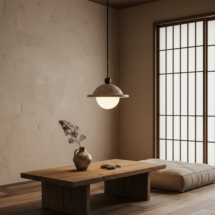 Travertine Saucer Pendant Light - Vakkerlight