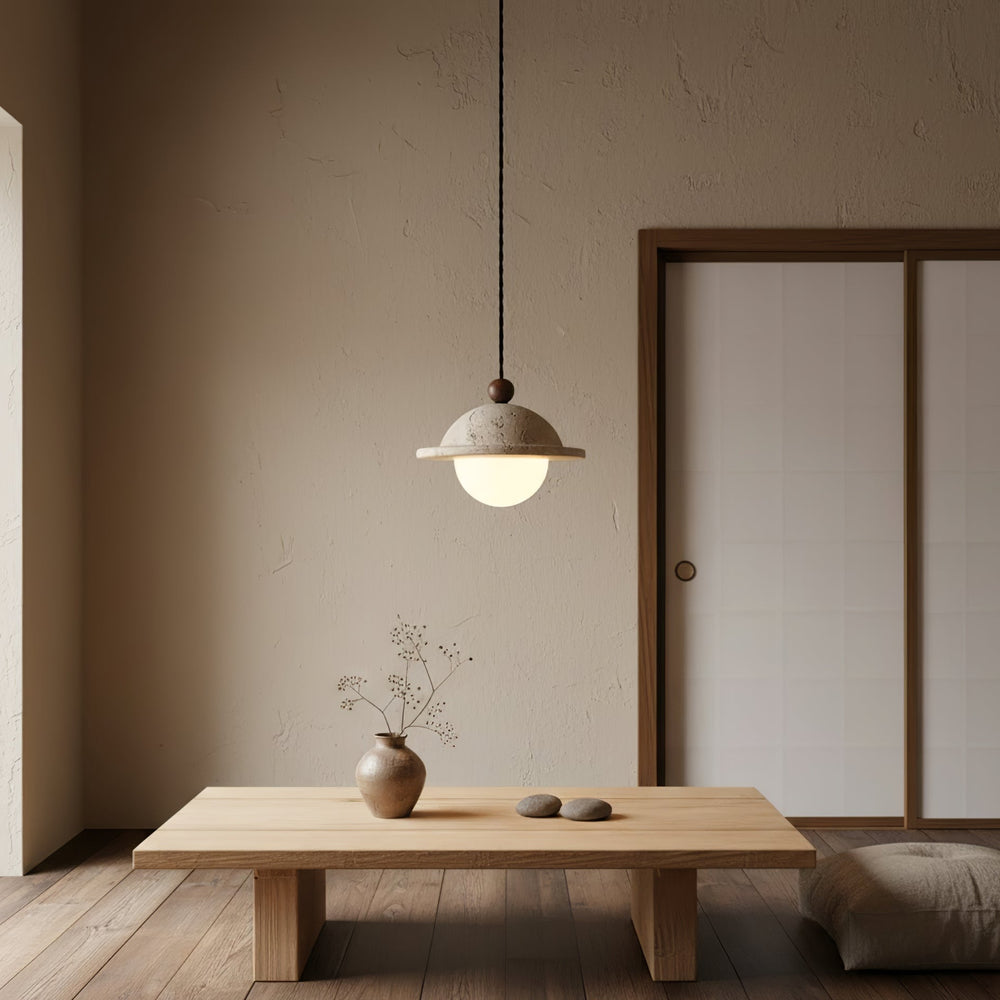 Travertine Saucer Pendant Light - Vakkerlight