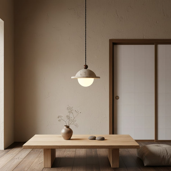 Travertine Saucer Pendant Light - Vakkerlight