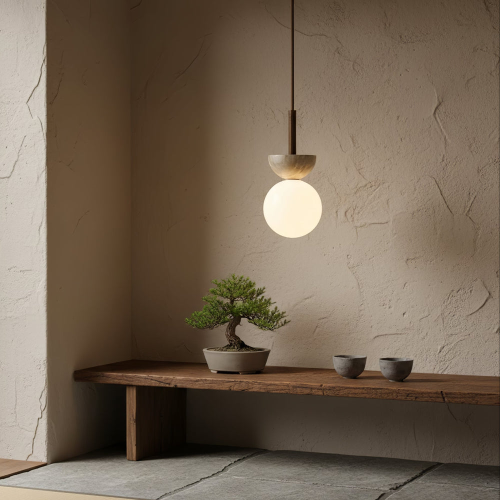 Travertine Half Duo Pendant Light - Vakkerlight