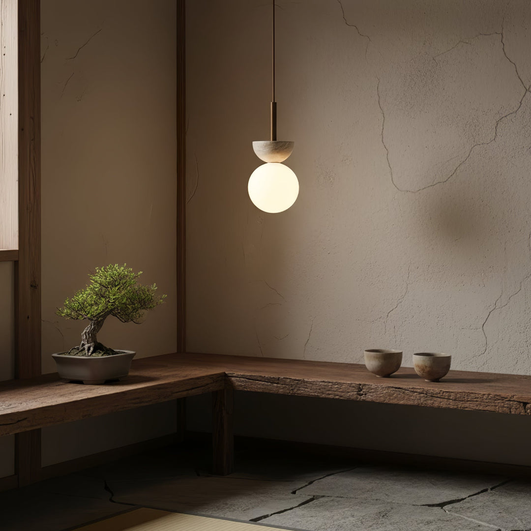 Travertine Half Duo Pendant Light - Vakkerlight