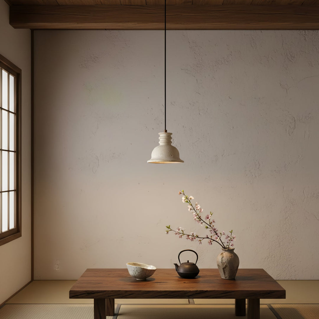 Travertine Ribbed Dome Pendant Light - Vakkerlight