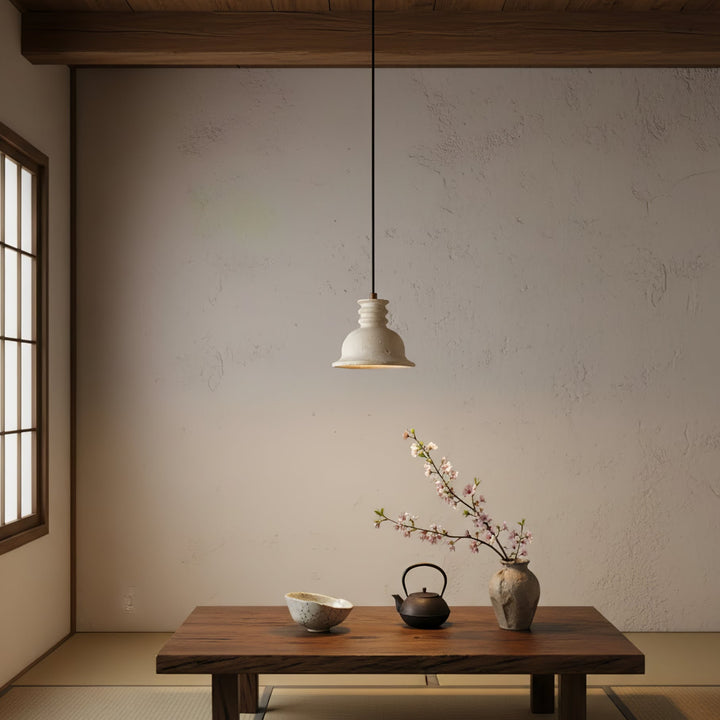 Travertine Ribbed Dome Pendant Light - Vakkerlight