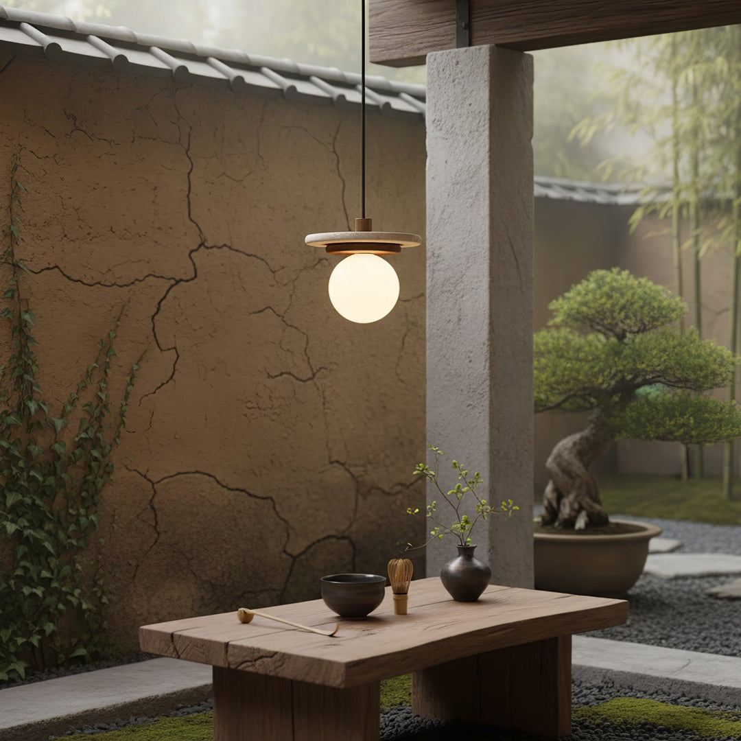 Travertine Disk Pendant Light - Vakkerlight