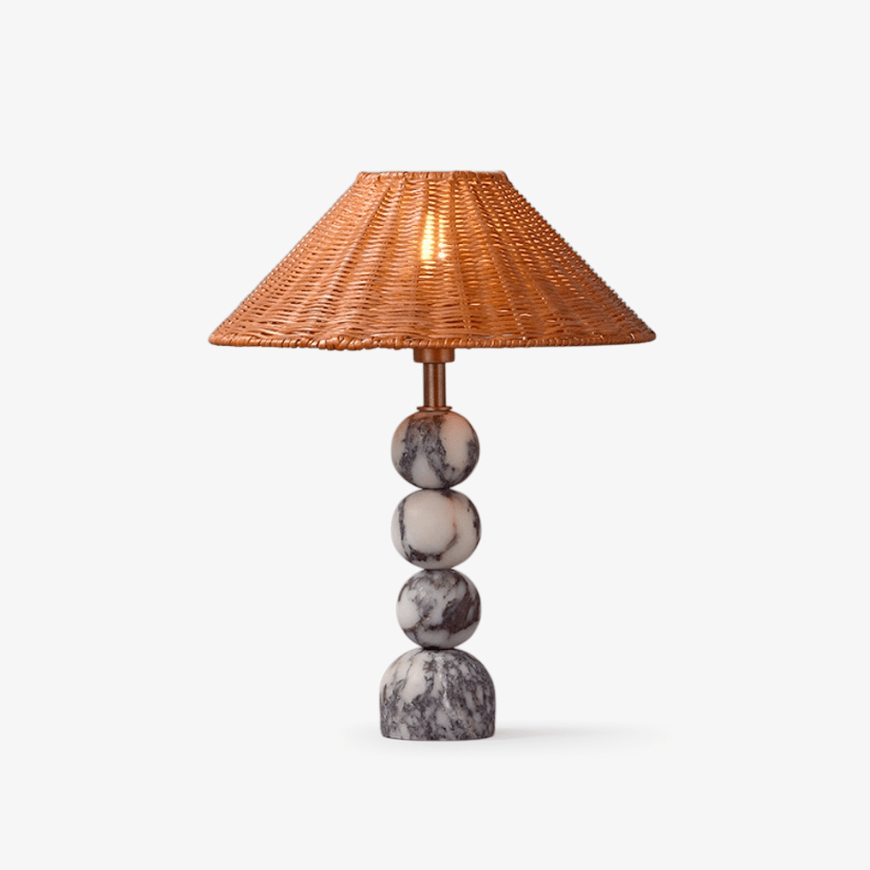 Marble Orb Rattan Table Lamp - Vakkerlight