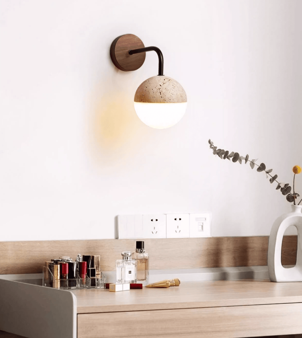 Lunar Stone Orb Sconce - Vakkerlight