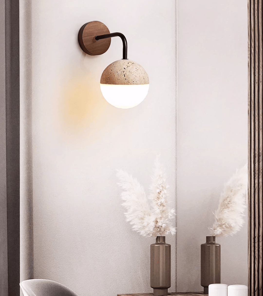 Lunar Stone Orb Sconce - Vakkerlight
