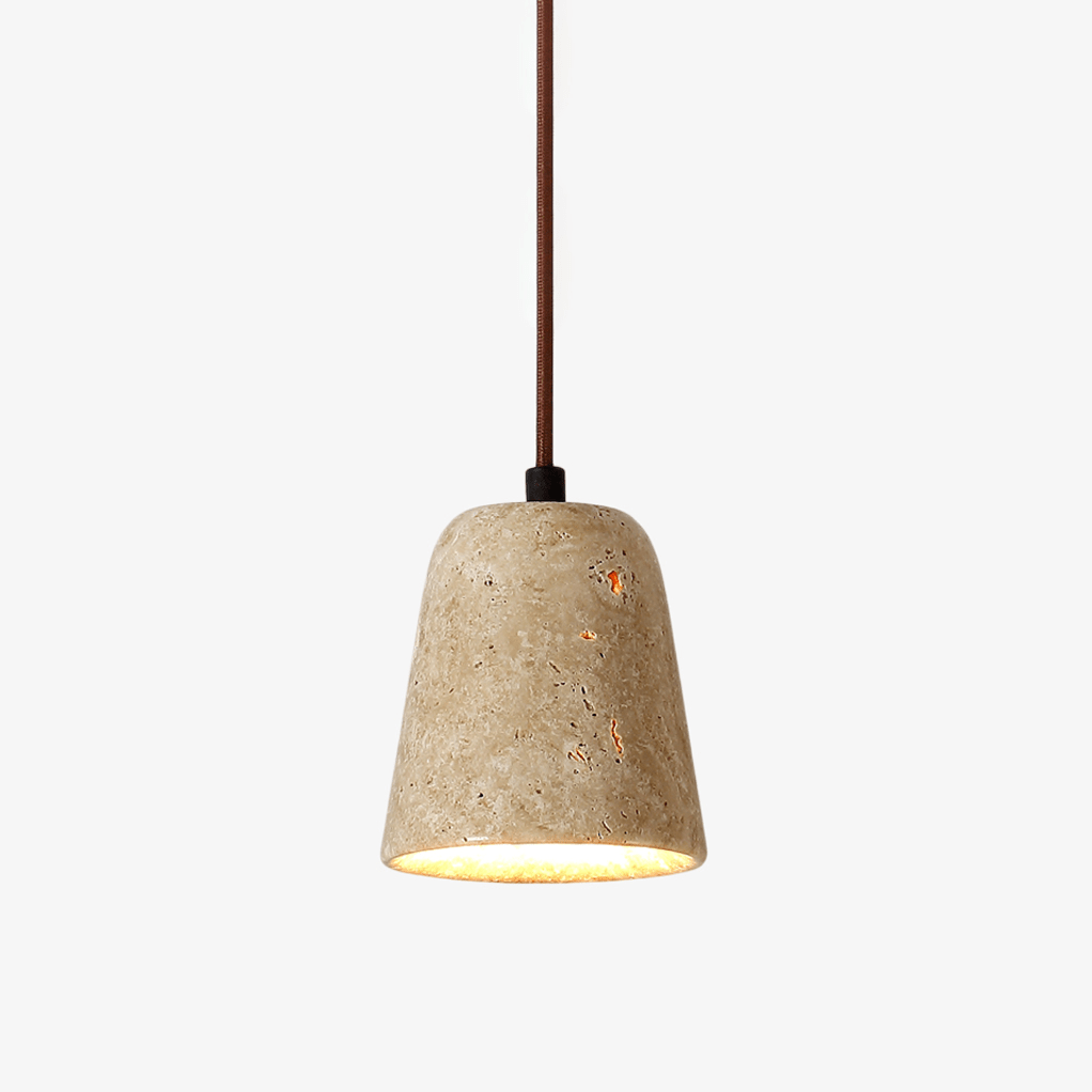 Earthy Travertine Cone Pendant Light - Vakkerlight