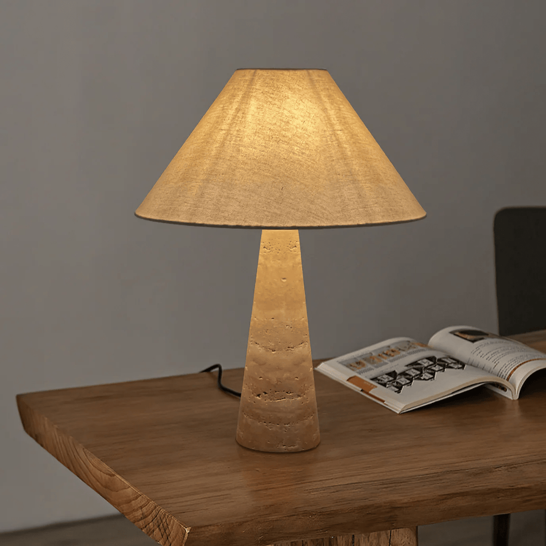 Travertine Column Table Lamp - Vakkerlight