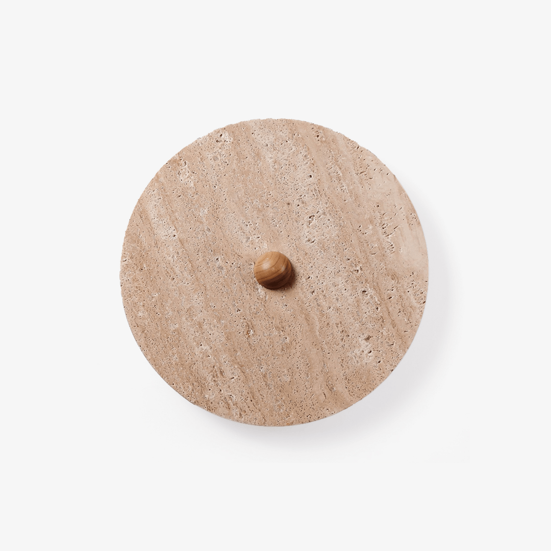 Round Travertine Disk Wall Lamp - Vakkerlight