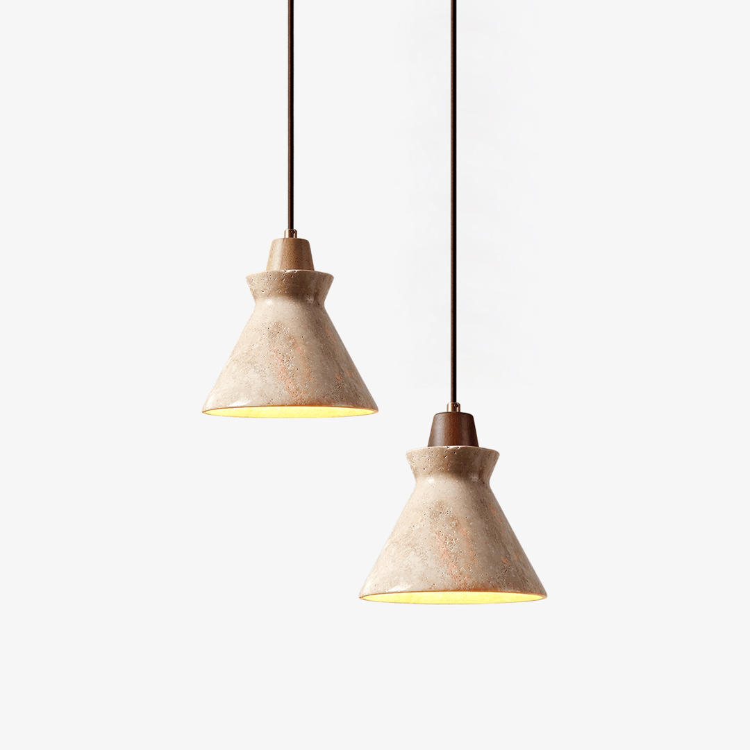 Ember Travertine Cone Pendant Lamp - Vakkerlight