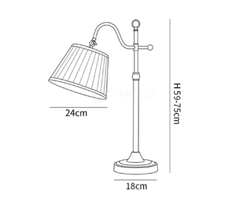 Lampadaire de table Suffolk — Plans cotés 1