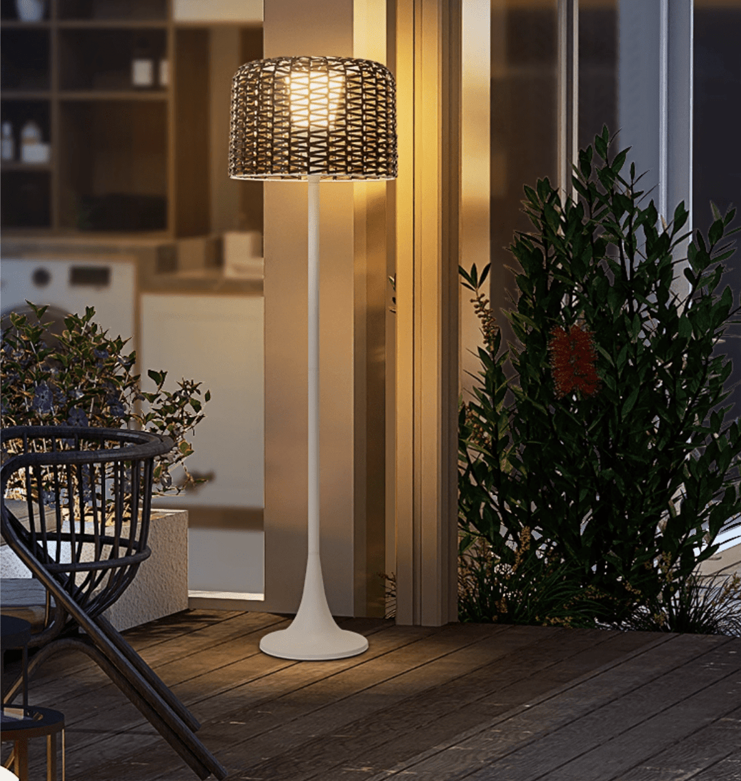 Callum Woven Solar Floor Lamp - Vakkerlight
