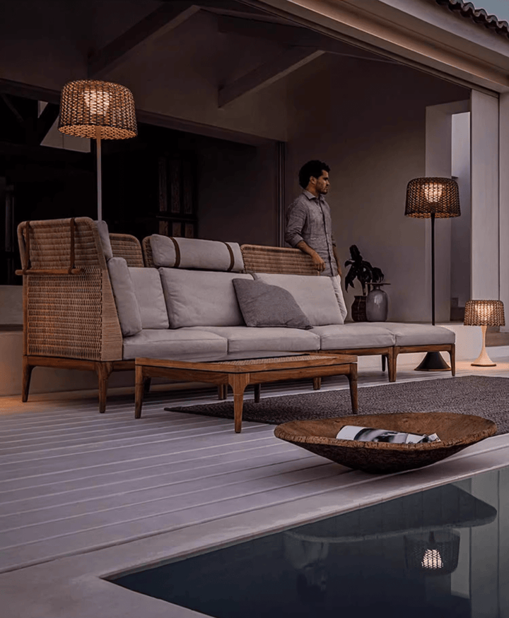 Callum Woven Solar Floor Lamp - Vakkerlight