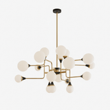 Lustre Mid-Century de Seis Braços e Globos