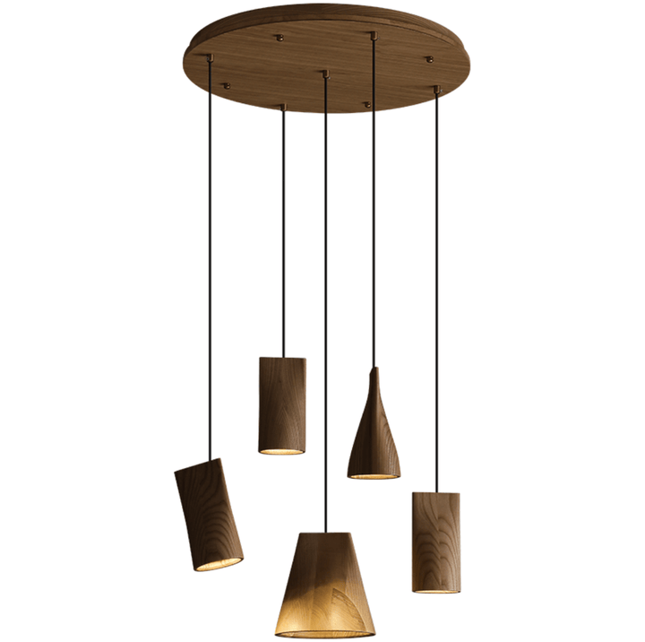 Nordic Tilted Wood Pendant Light - Vakkerlight