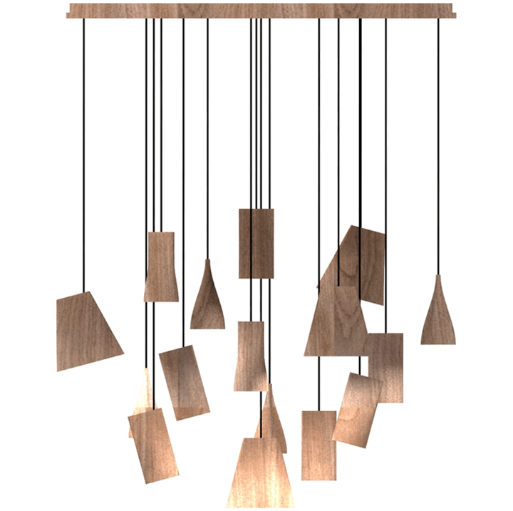 Nordic Tilted Wood Pendant Light - Vakkerlight