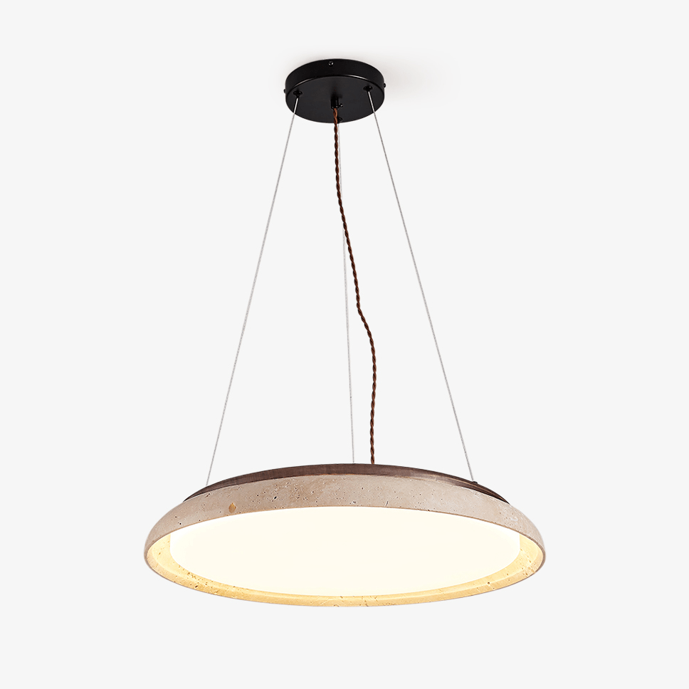 Lunar Disc Travertine Pendant Lamp - Vakkerlight