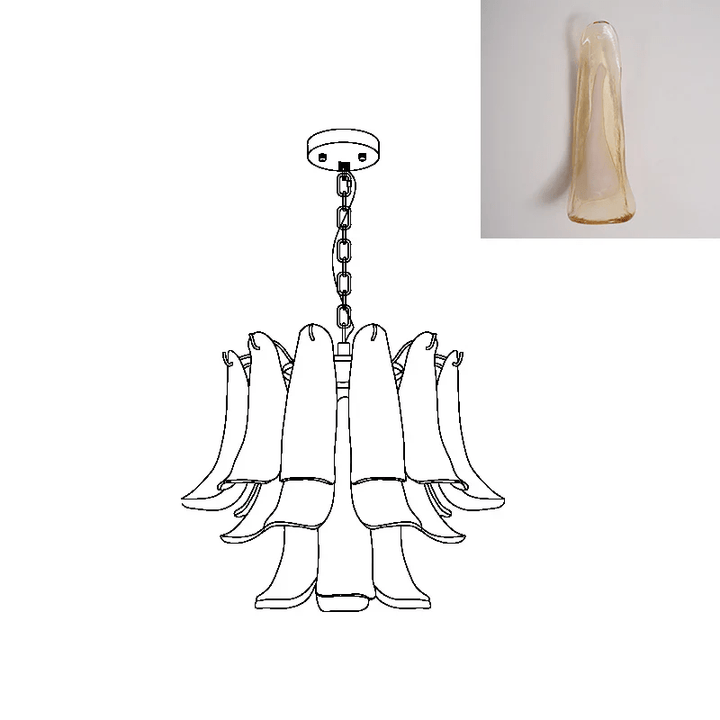 Murano Glass Leaf Chandelier - Vakkerlight