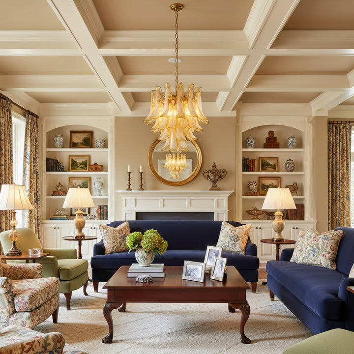 Amber Glass Murano Petals Chandelier - Vakkerlight